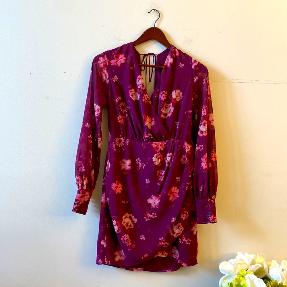 REVOLVE x Revolve Floral Cut Out long sleeve mini dress women’s Small